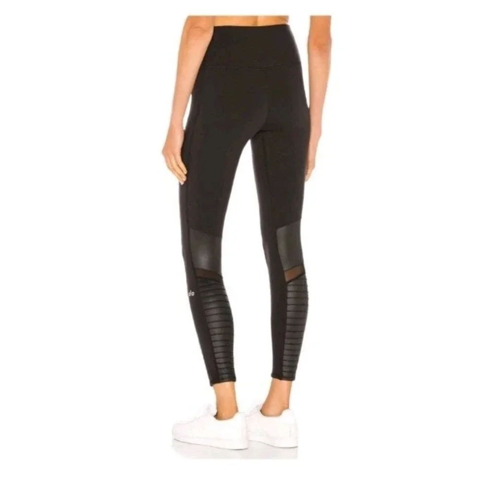 Alo Yoga 7/8 High-Waist‎ Moto Legging Women's S Black Athletic Gym Workout
